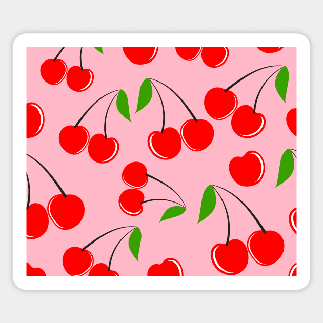 Cherry Print Sticker by timegraf